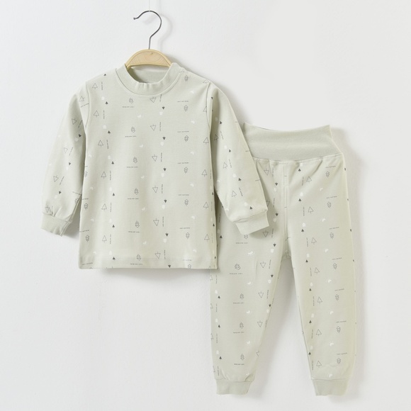 2-Piece Combed Cotton Clothes Set Age 1-6 Pine Tree - Picture 1 of 13